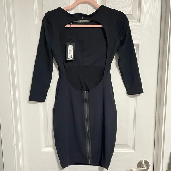 David Lerner Revolve Open Back Bodycon Little black Dress Size S - Picture 3 of 10